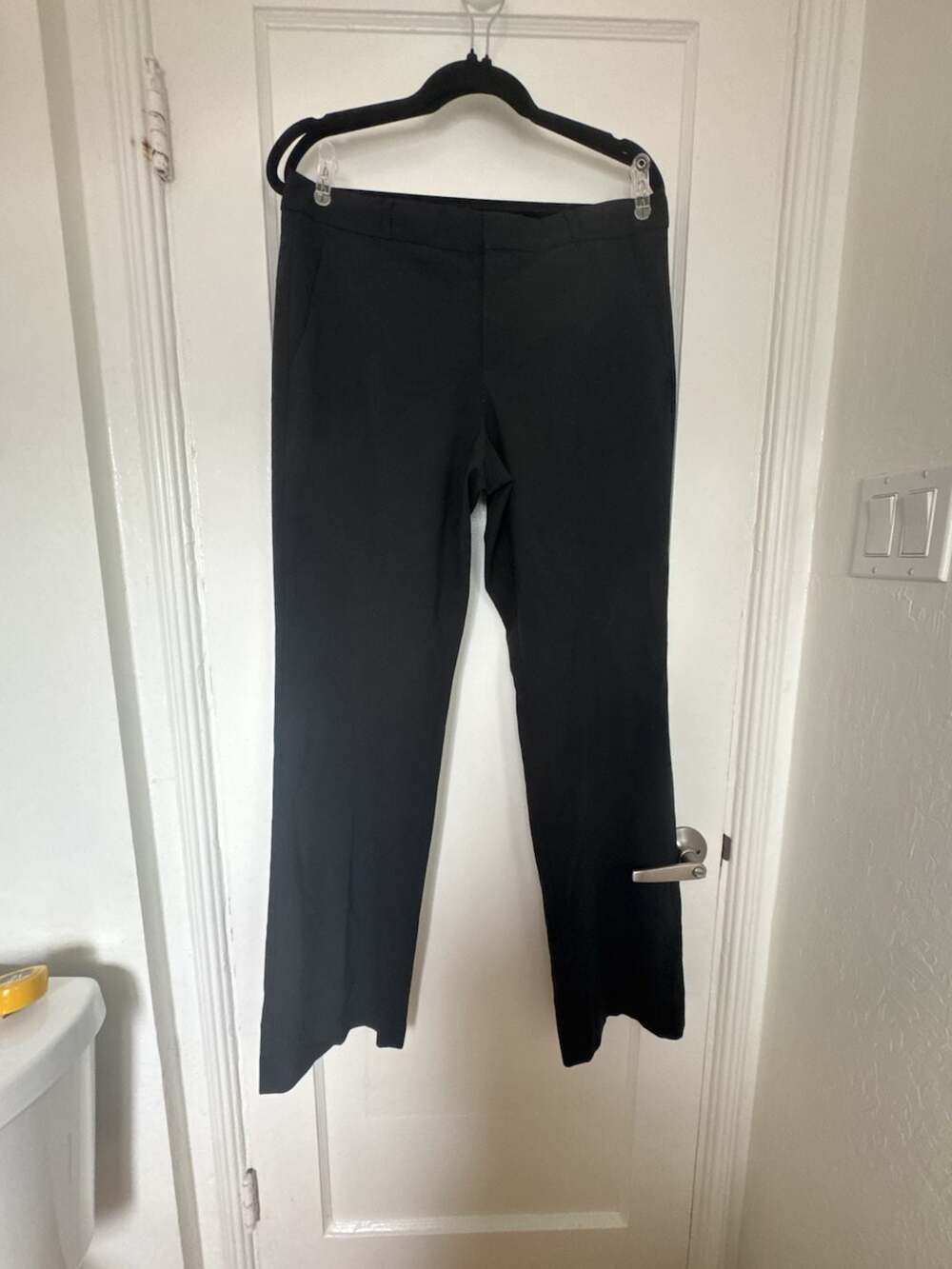 Banana Republic Logan Pants Black Size 10L Black Italian Wool Workwear Normcore